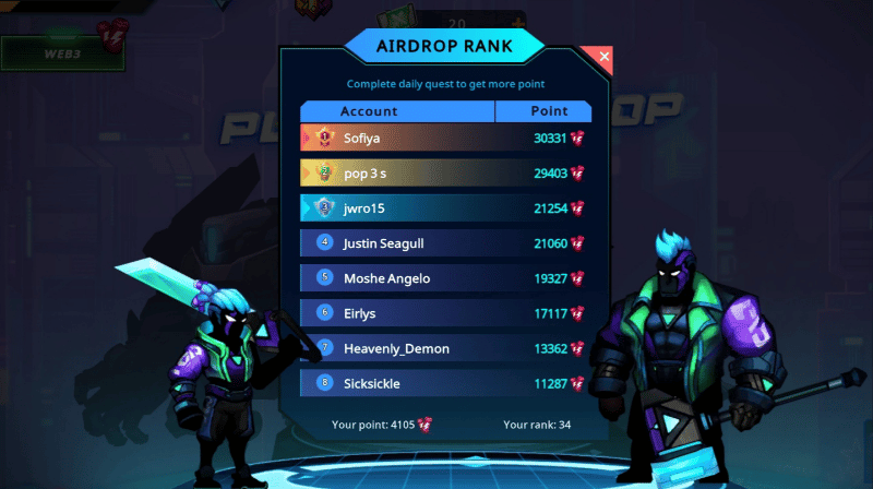 Cyber Fighter Airdrop Leaderboard